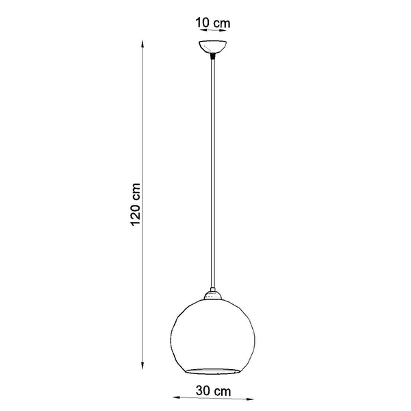 Szklana kula wisząca SL.0256 kuchenna lampa nad stół ball biała