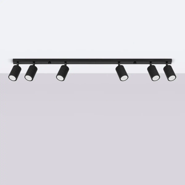 Salonowy plafon na listwie KARBON SL.1585 regulowane tubki czarne