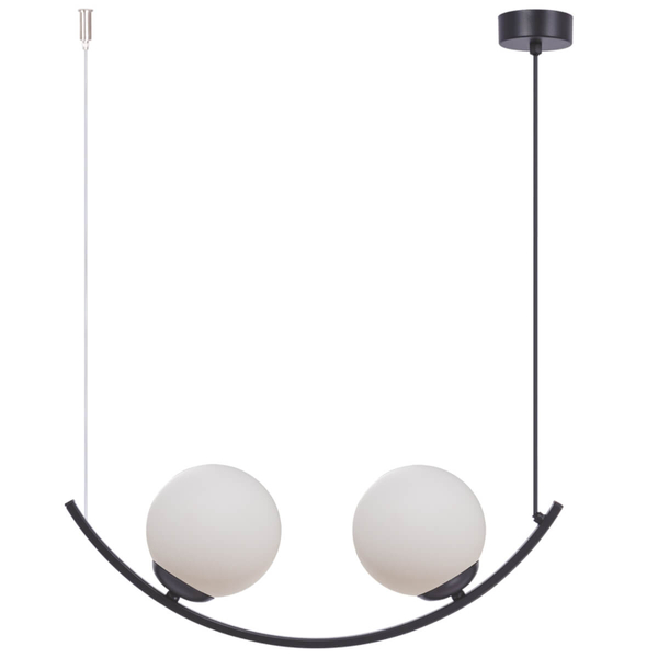 Zwisowa lampa molekułowa Wave 5012 nad stół szklana metalowa czarna biała