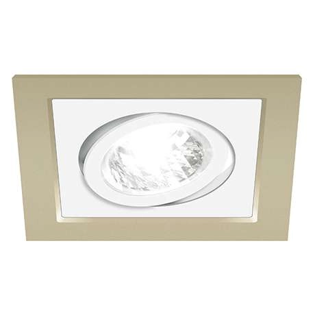 Wpust LAMPA sufitowa BORYS D 03220 Ideus kwadratowa OPRAWA do zabudowy beżowa biała