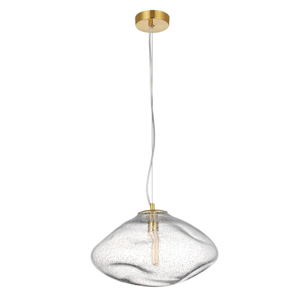 Szklana lampa wisząca INES AZ5763 Azzardo do salonu złoty przezroczysty