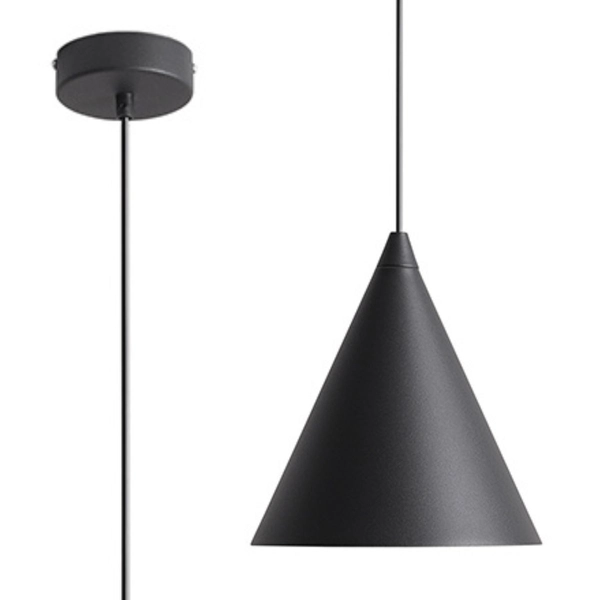 Minimalistyczna lampa wisząca Form 1108G1 Aldex stożek czarny