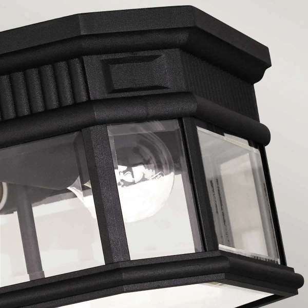 Zewnętrzna LAMPA sufitowa FE-COTSLN-F-BK Elstead FEISS szklana OPRAWA vintage outdoor ogrodowa IP44 czarna przezroczysta