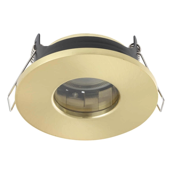 Podtynkowa lampa sufitowa Acre 10711 IP44 okrąg mosiądz przezroczysty