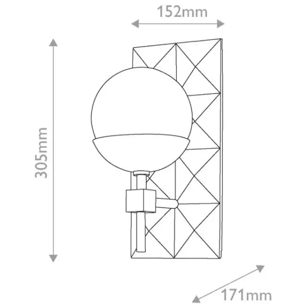 Szklany kinkiet ścienny Deco QN-DECO-1WB-BLK-O do łazienki kula IP44 czarny