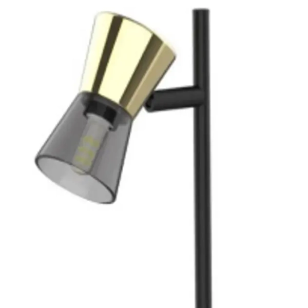 Stołowa lampa loftowa Cento do gabinetu czarna złota