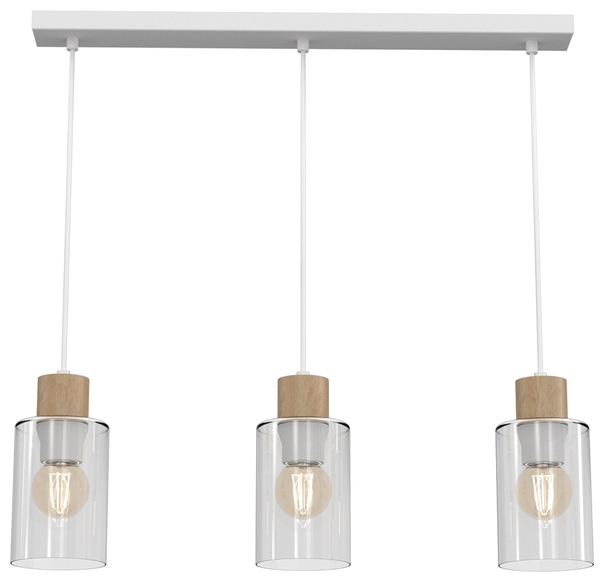 Lampa wisząca Madera MLP8555 na listwie biała drewniana