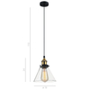 Industrialna LAMPA wisząca GETAN MDM-2564/1 Italux szklana OPRAWA stożek ZWIS okrągły conrad francis przezroczysty