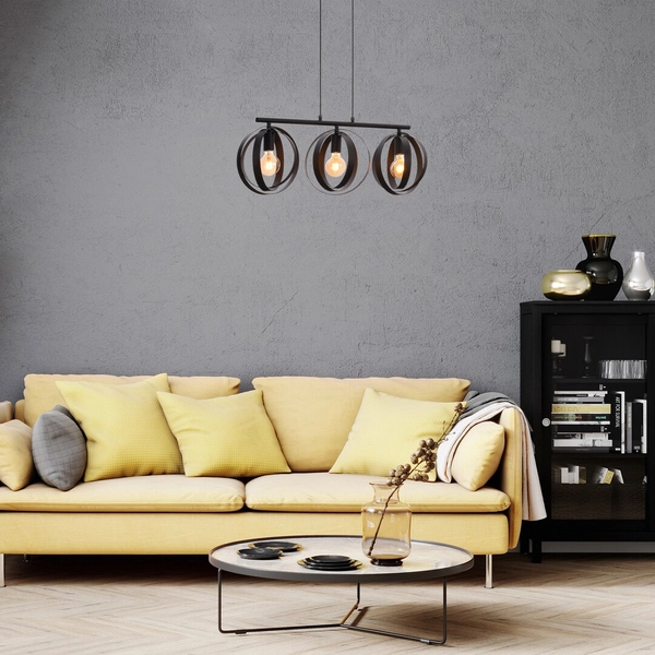 Kuchenna lampa wisząca Cortado 5361 nad wyspę zwis metalowy czarny