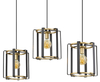 Wisząca lampa potrójna Primero PND-44003-3-BK-GD złota czarna