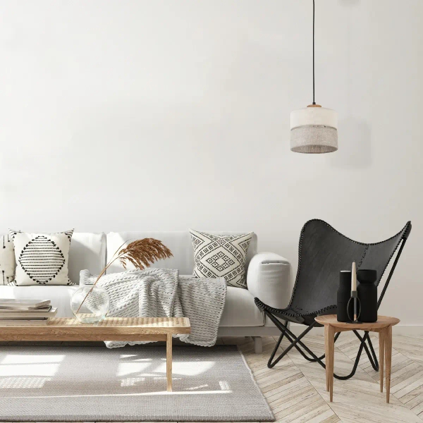 Ekologiczna lampa zwisająca Eco 5770 tuba sosna lniany beżowy
