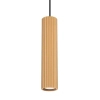 Podłużna lampa wisząca KARBON SL.1554 tubka ryflowana złota