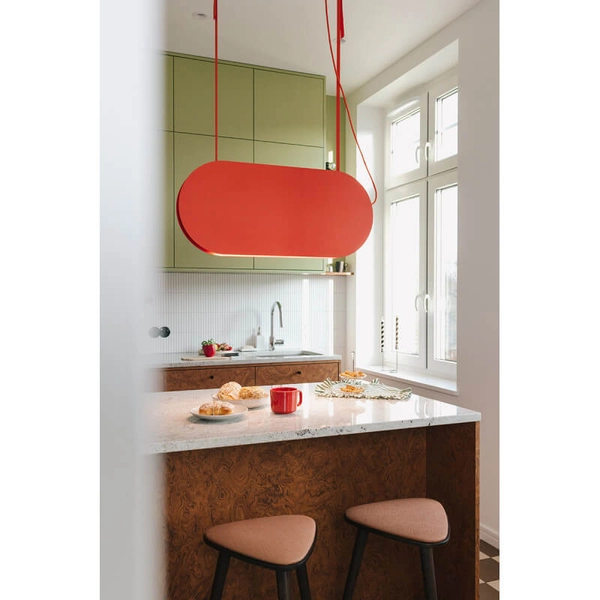 Ledowa wisząca lampa Malumi MLA61212P2 LED 24W 3000K czerwona pomarańczowa