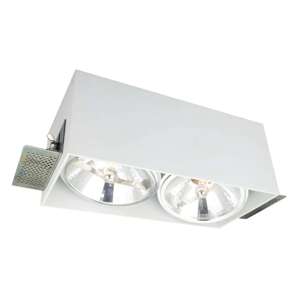 Wpuszczana LAMPA sufitowa CORLETO LP-9S22/2R WH Light Prestige prostokątna OPRAWA podtynkowa do zabudowy biała