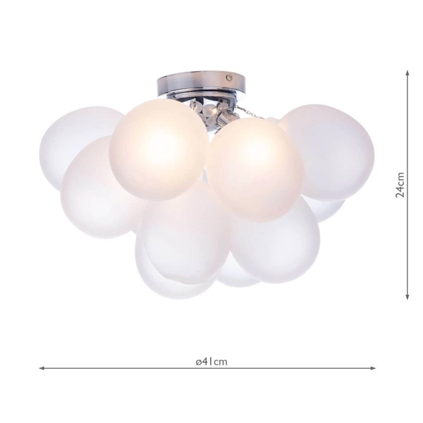 Molekułowa lampa sufitowa Bubbles BUB5202 bańki biały chrom