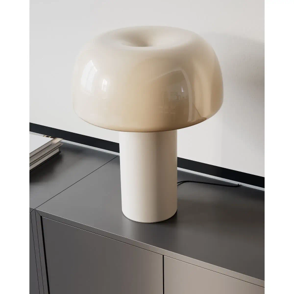 Lampka na komodę Lean on me 4024530-5504 grzyb do gabinetu beżowa