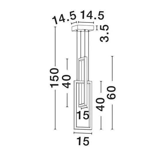 Metalowa lampa wisząca ANZELIO LE45475 LED 37W 3200K czarna