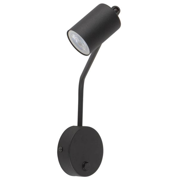 Lampa ścienna z włącznikiem Logan 4743 loftowa regulowana czarna