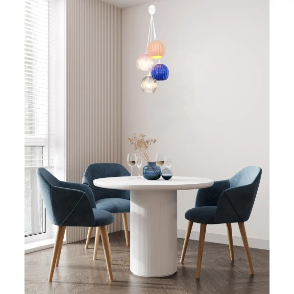 Ceramiczna wisząca lampa ryflowana Cases PND-94794-4A-MLTI kolorowa