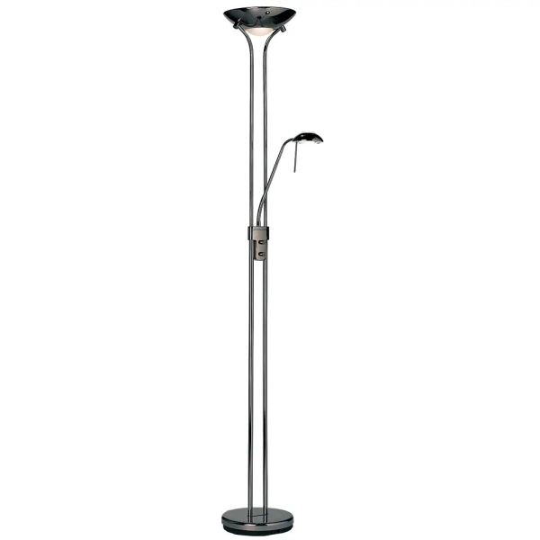 Stojąca lampa do sypialni Rome ROME-BC metalowa czarna chrom