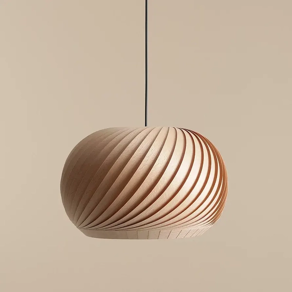 Drewniana lampa wisząca Nature Light 1110G_M Aldex do przedpokoju brązowa