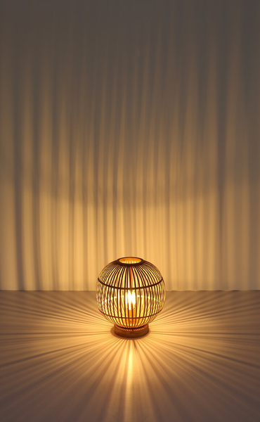 Stojąca lampa Hildegard 15368T ekologiczna lampka bambus