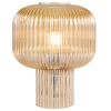 Żebrowana lampa stołowa Demarius DEM4206 szklana bursztynowa