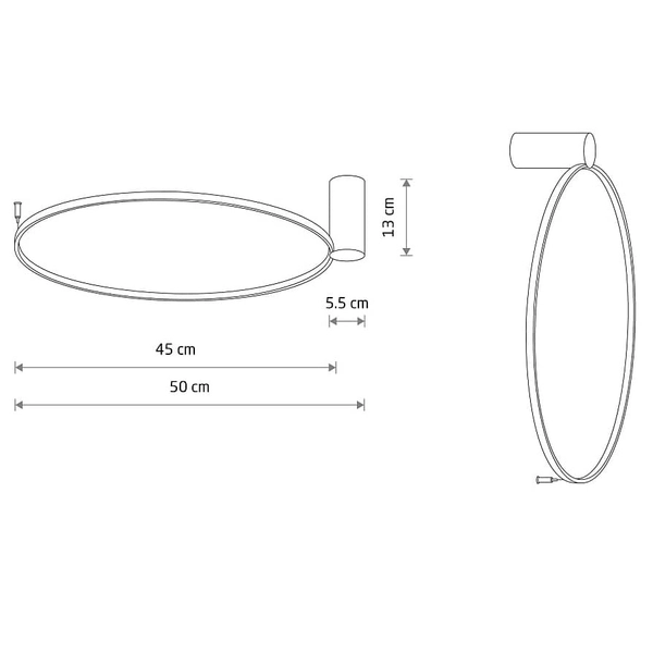 Lampa ścienno-sufitowa Circolo 10930 Nowodvorski LED 18W 4000K metalowy czarny