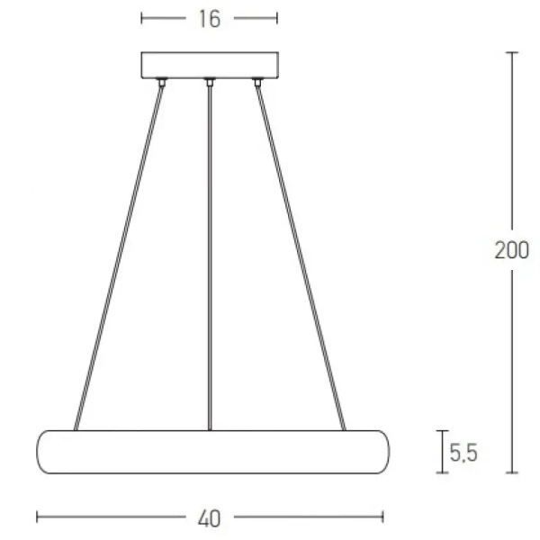 Pierścieniowa wisząca lampa 2045 LED 32W 3000K do przedpokoju biały
