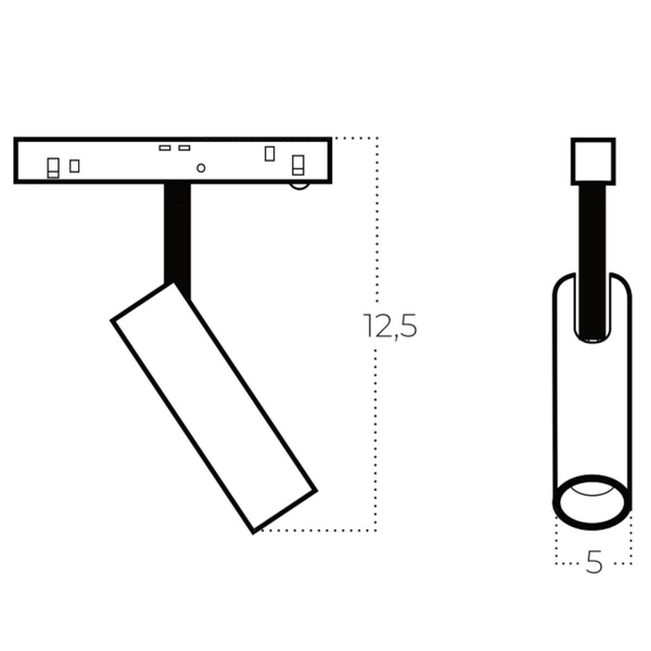 Lampa do szyny magnetycznej ALFA AZ6291 LED 12W 3000-6000K tuba czarny