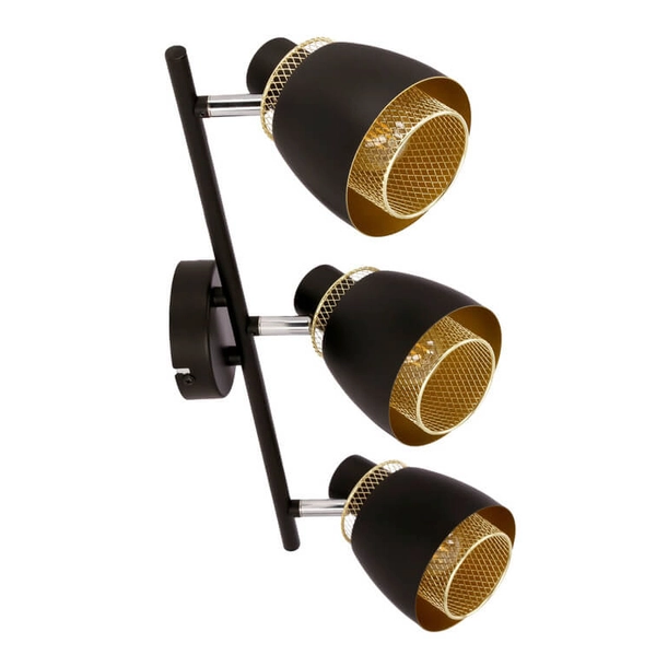 Salonowa lampa sufitowa Aleksandria 93-13767 reflektory czarny złoty