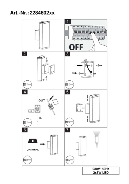 Zewnętrzna lampa ścienna Colorado 228460242 LED 6W 3000K grafitowa