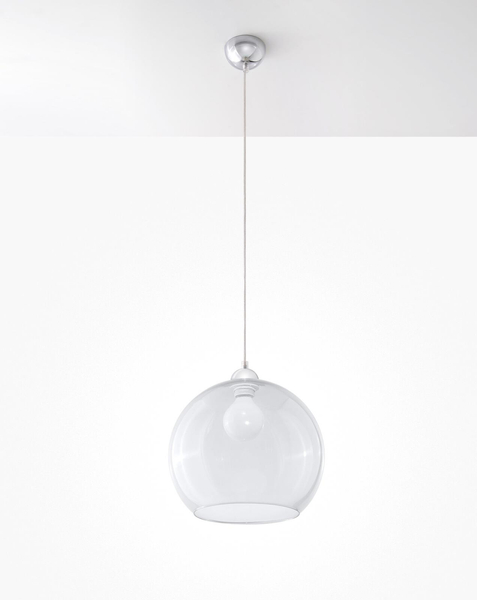 LAMPA wisząca SL.0248 szklana OPRAWA zwis kula przezroczysta