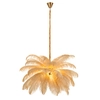Nowoczesna lampa wisząca EMU ST-DN127 beige pióra beżowy złoty