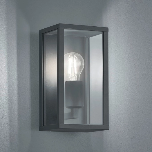 Antracytowa klatka ścienna KORIEL DL142201860 zewnętrzna lampa loft