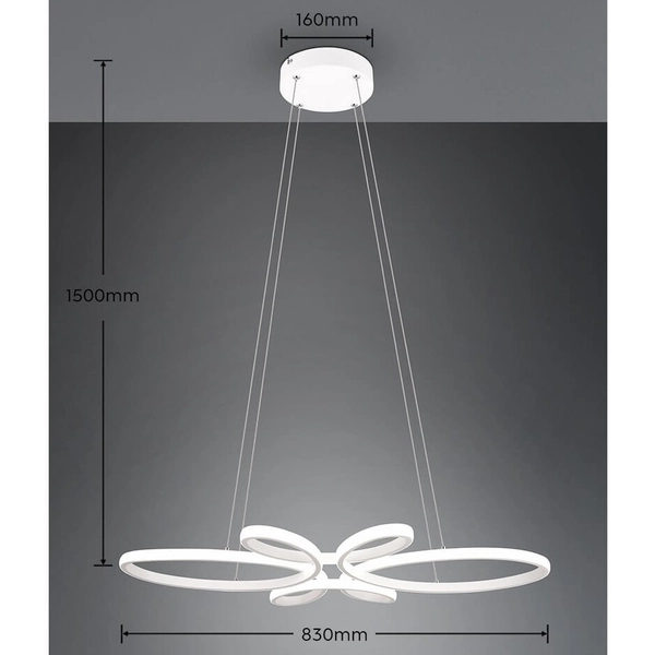 Nowoczesna lampa wisząca do salonu Fly 345619131 LED 32W 4000K biała
