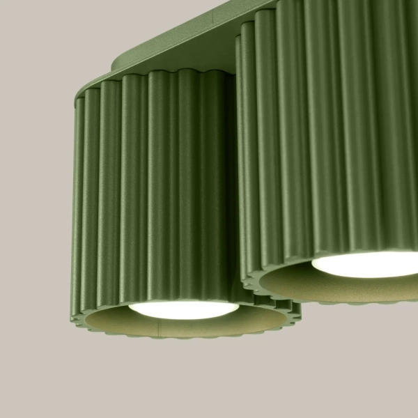 Sufitowa oprawa ryflowana AURA oliwkowa SL.1795 2xGU10 metalowa