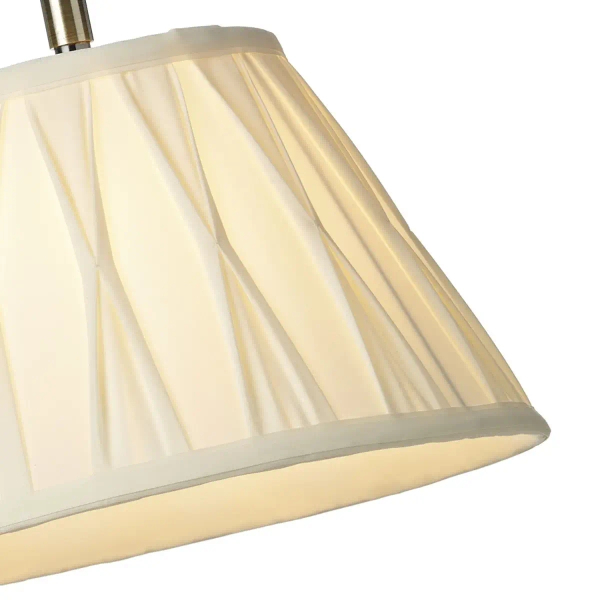 Lampa stołowa antyczna SUFFOLK mosiężna biała metalowa tkaninowa E14 z regulacja SUF4075-X
