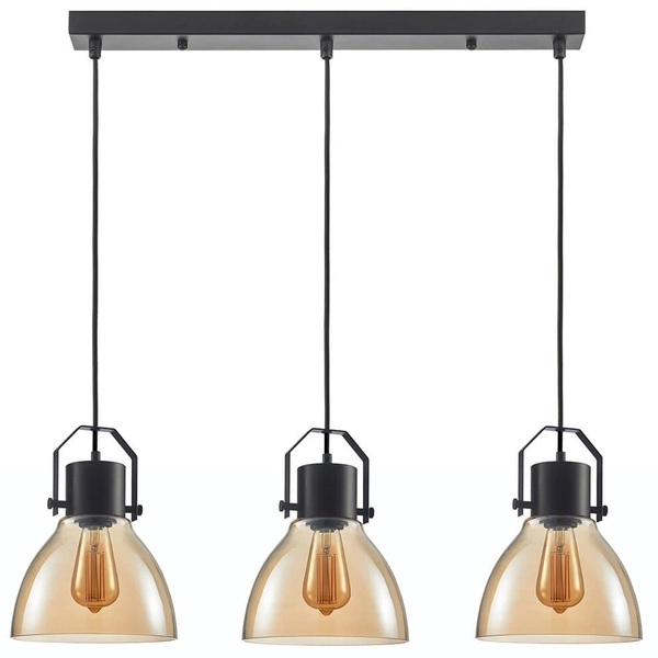 Jadalniana lampa wisząca Darlena kaskada bursztynowa