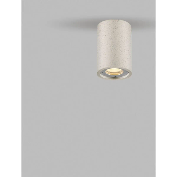 Sufitowa lampa do ogrodu MIRENZO LE75181 tuba z piaskowca IP65 biała