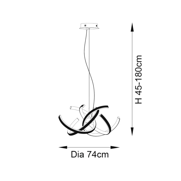 Modernistyczna lampa wisząca Lorenzo 97614 LED 48W 3000K złota