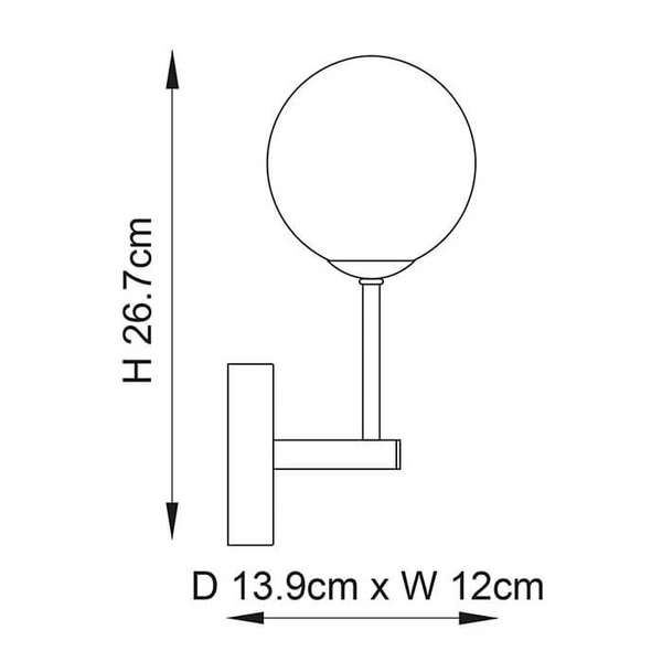 Kulista lampa przyścienna Otto 75960 mosiądz przezroczysty