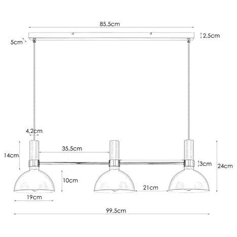 LAMPA wisząca LARRY 107500 Markslojd metalowa OPRAWA zwis stal biała