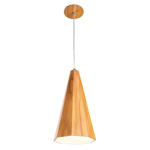 Stożkowa lampa wisząca Angular QN-ANGULAR-P-S-TEAK drewniana brązowy