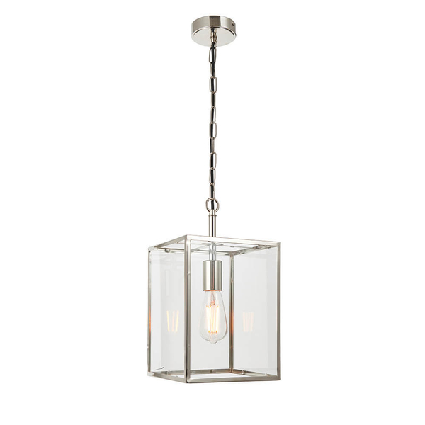 Prostokątna lampa wisząca Hadden 76228 srebrny przezroczysty