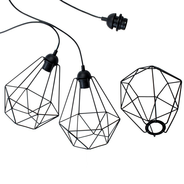 LAMPA wisząca BASKET 7215 Milagro druciana OPRAWA metalowa listwa ZWIS klatki loft czarne