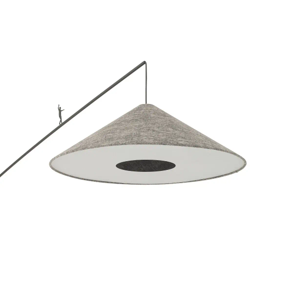 Designerska podłogowa lampa POISE 11767 do sypialni szara