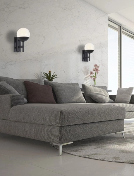 Loftowy kinkiet DALLAS W0255 Maxlight kula metal szkło czarny