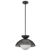 Pojedyncza wisząca lampa Perth ALM-PERTH-P-BK rattan czarny