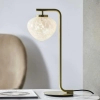 Stołowa lampka glamour  L&-198817 metalowa szklana biała mosiądz